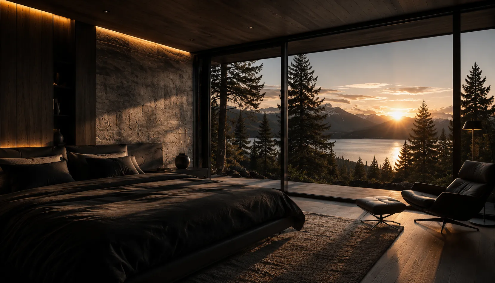 Luxuriöse Residenz mit Blick auf eine Schweizer Berglandschaft als Sinnbild für private Executive Health und Resilience Living.